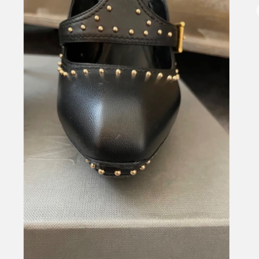 ALEXANDER McQUEEN Black Studded Scarpa Pelle Cuoio Size 8 1/2 - Picture 7 of 11